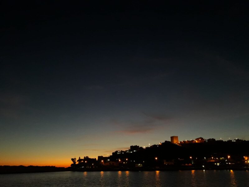 Boat tour at sunset